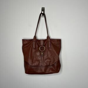 Frye Tote Bag Womens Large Leather Brass Ring Shoulder Purse Satchel Handbag